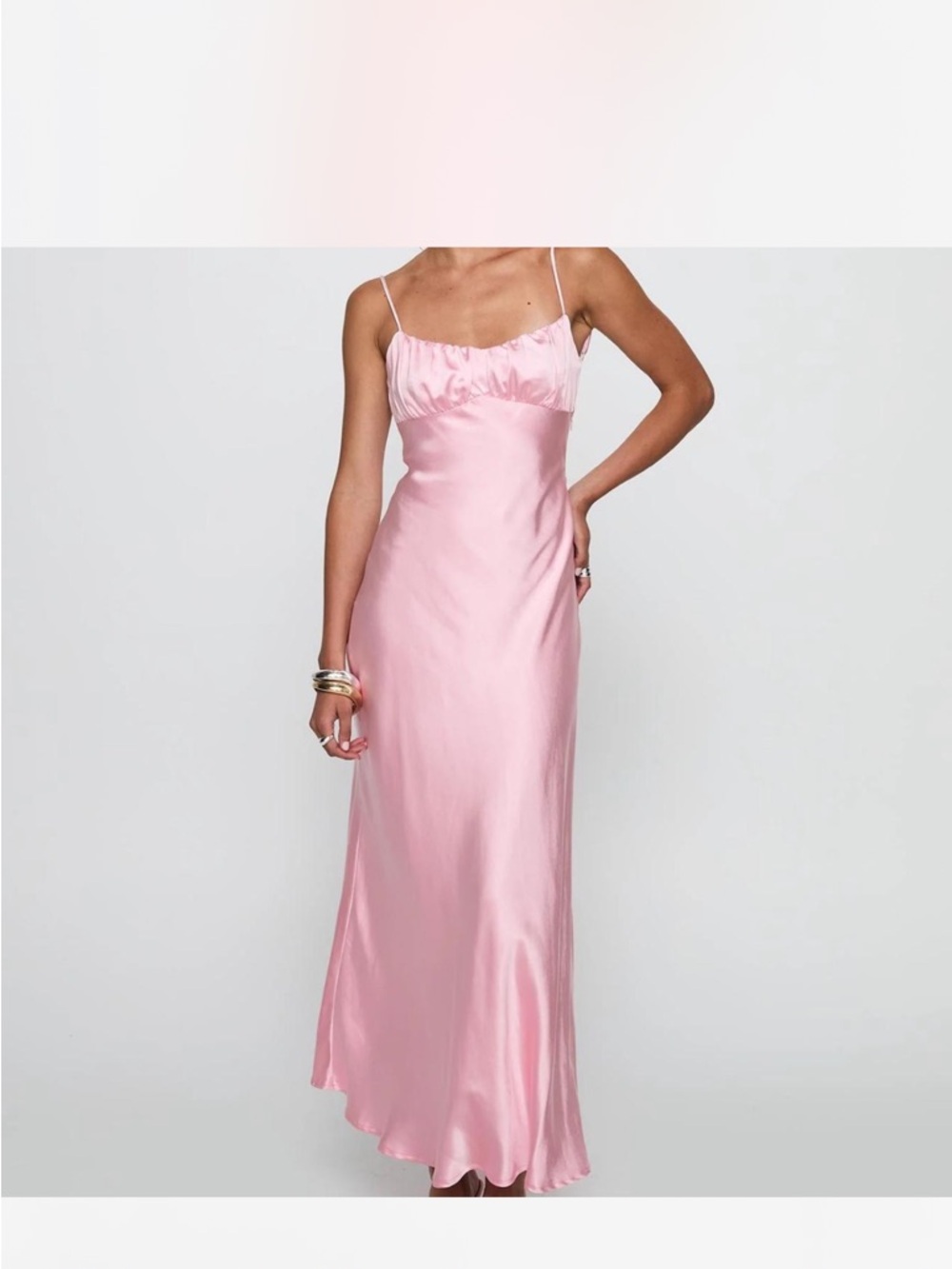 Princess Polly Pink Satin Slip Wedding Dress